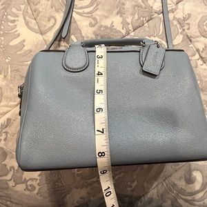 Blue leather coach bag